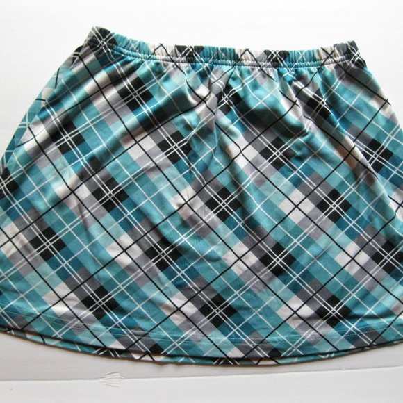 SmashGal Turquoise Plaid Mini Skirt - Picture 2 of 7